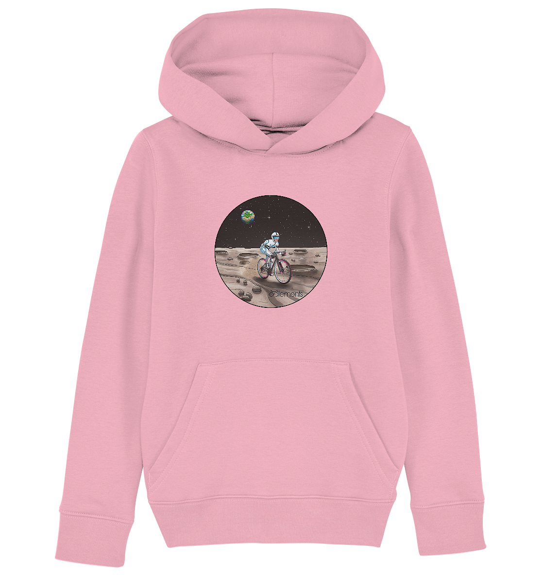 Riding to the Moon - Kids Organic Hoodie - Cyclements