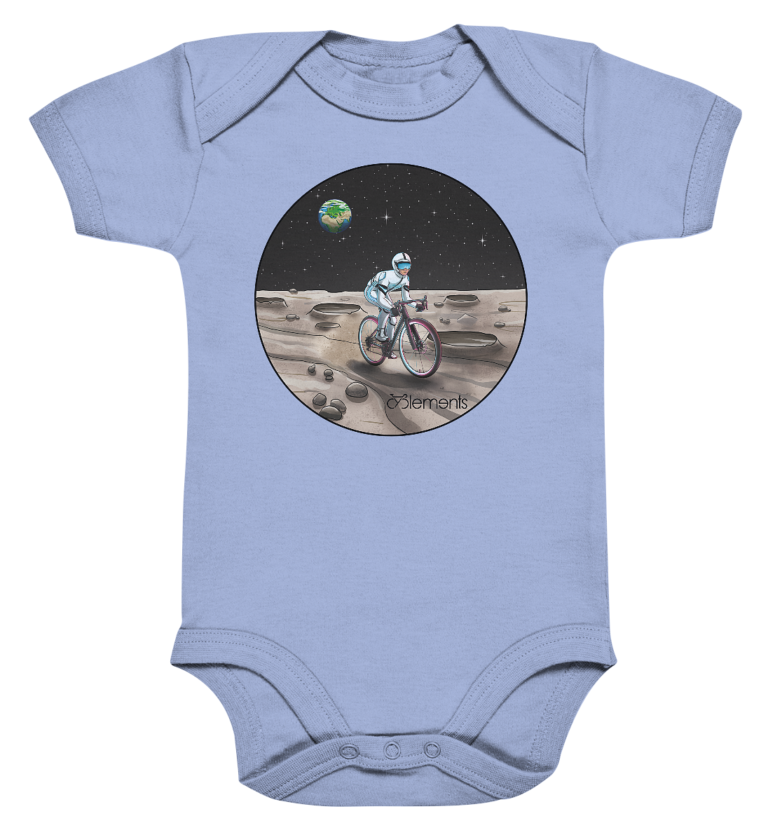 Riding to the Moon - Organic Baby Bodysuite - Cyclements