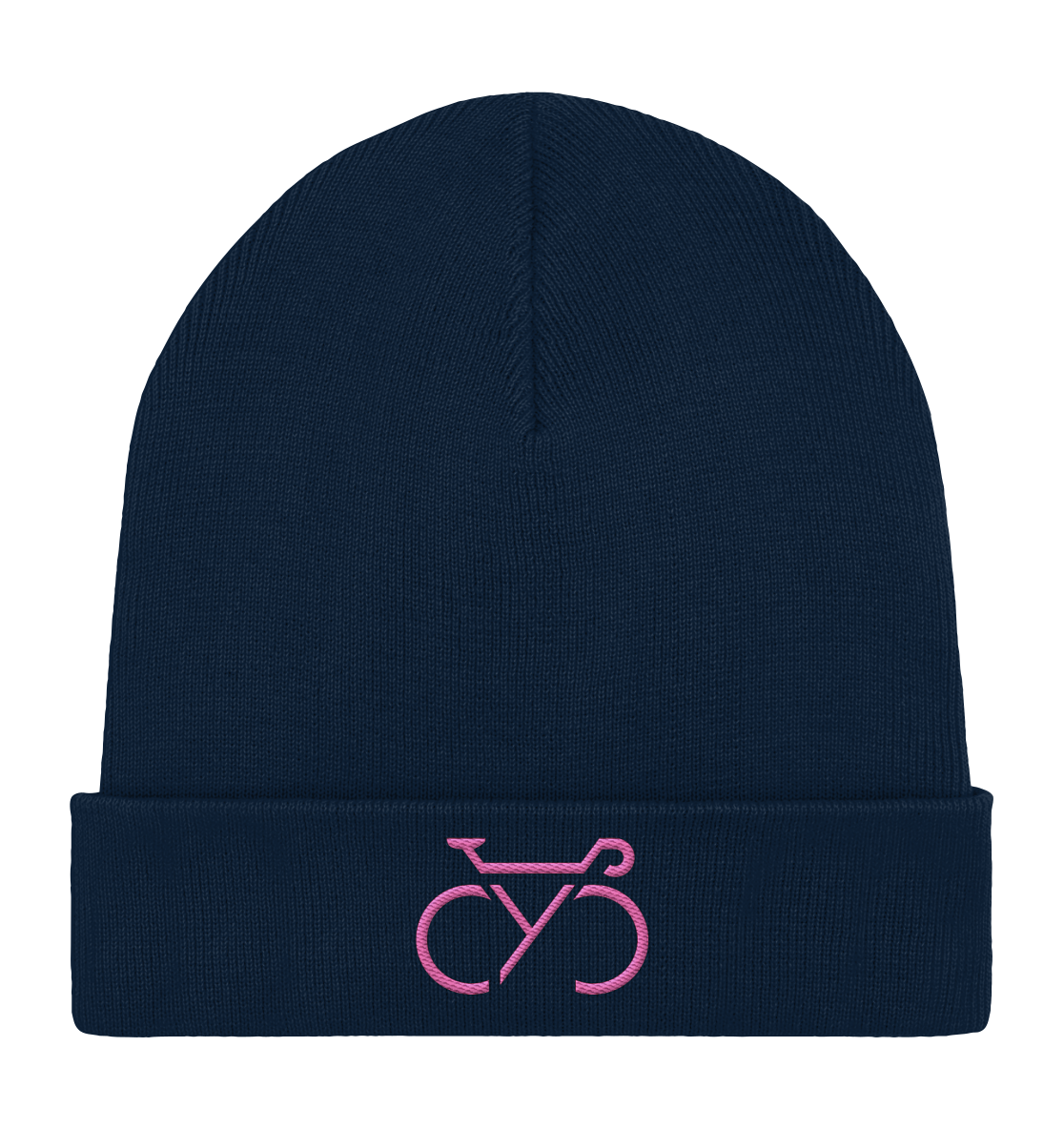 Bestickte CYC Cap pink - Organic Rib Beanie