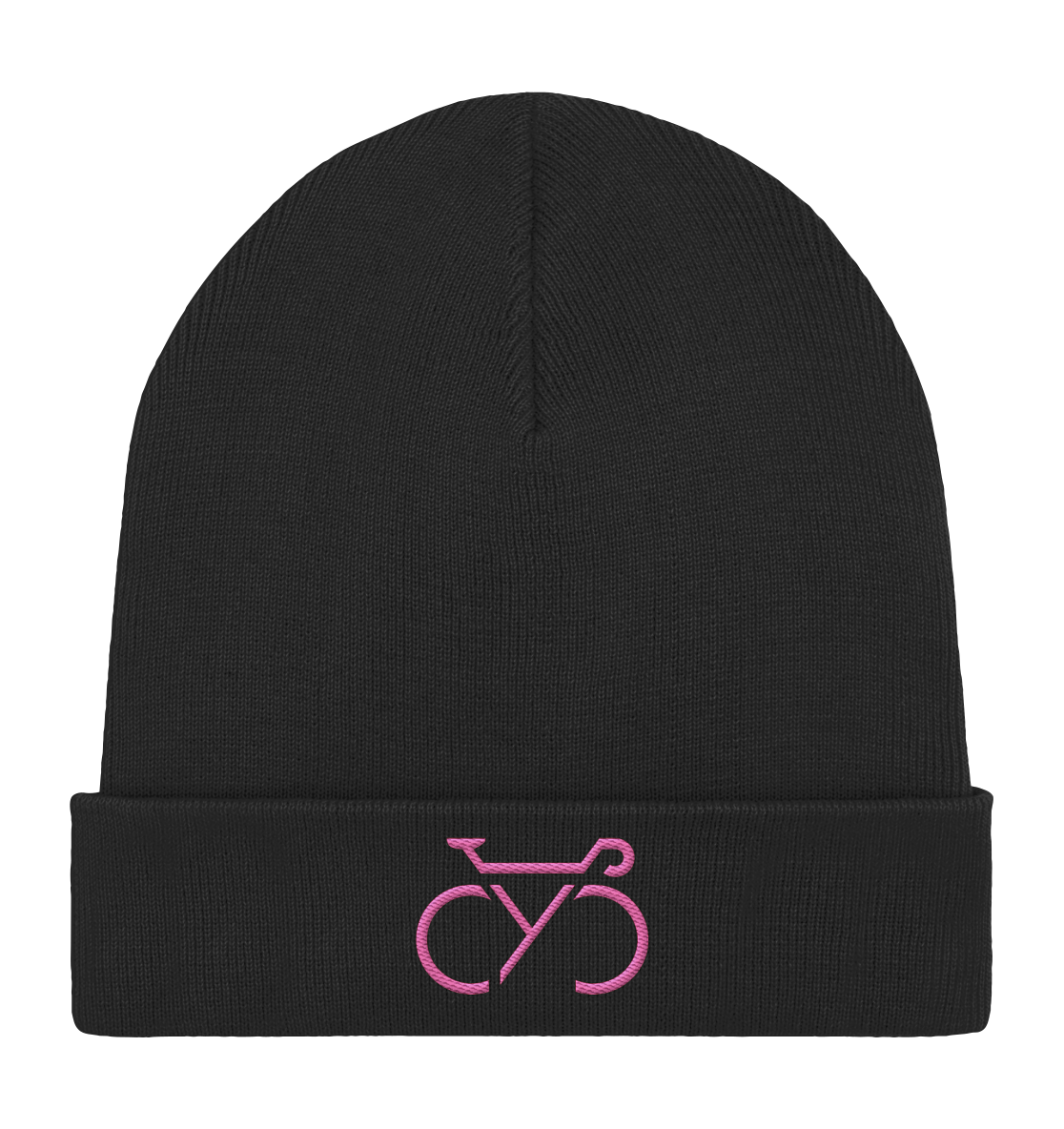 Bestickte CYC Cap pink - Organic Rib Beanie
