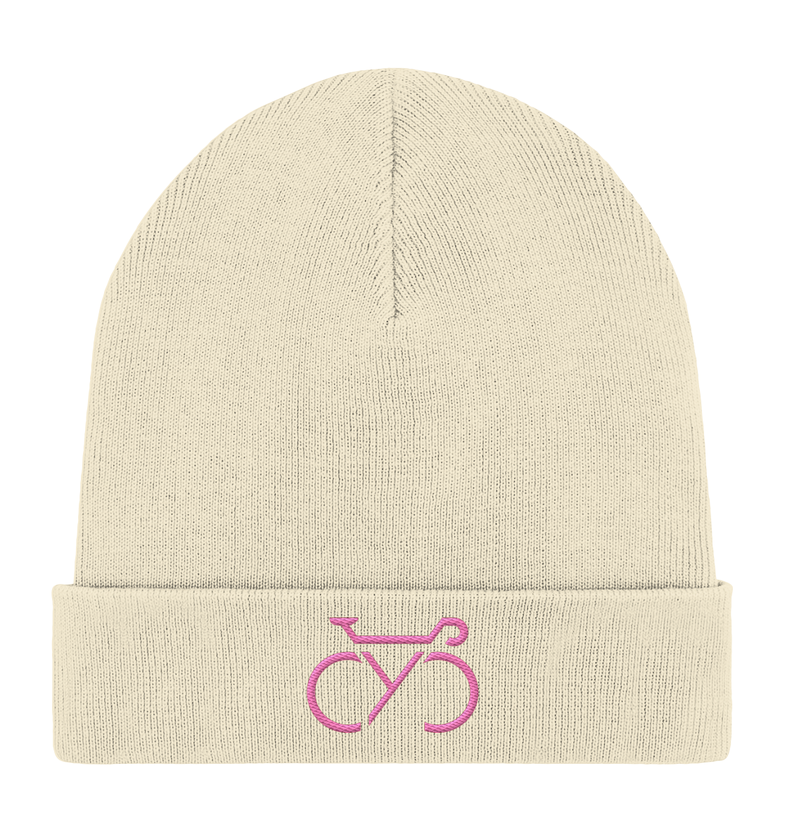Bestickte CYC Cap pink - Organic Rib Beanie