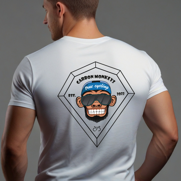 carbon monkeys diamant - cyclements t-shirt weiß