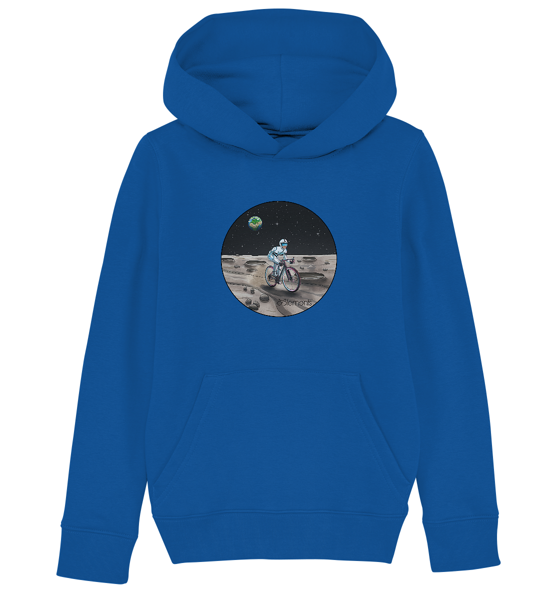 Riding to the Moon  - Kids Organic Hoodie - Cyclements