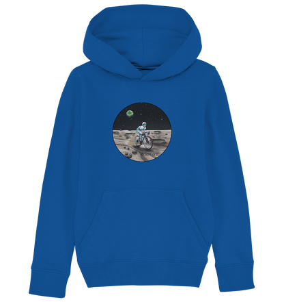 Riding to the Moon  - Kids Organic Hoodie - Cyclements