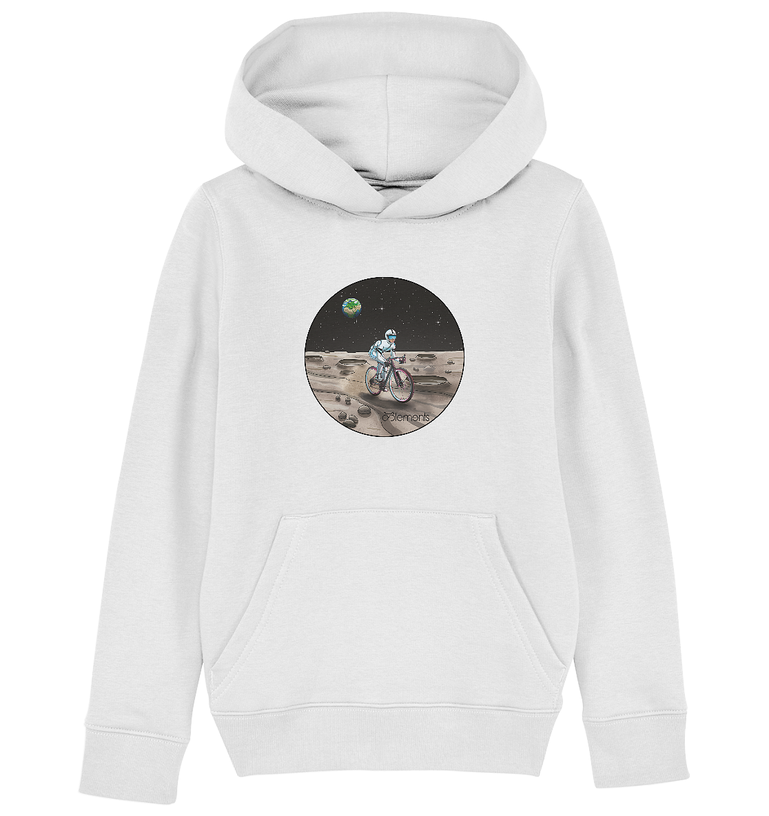 Riding to the Moon  - Kids Organic Hoodie - Cyclements