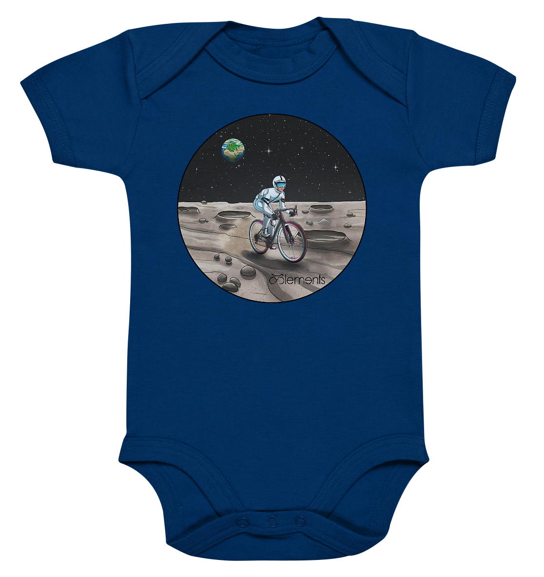 Riding to the Moon  - Organic Baby Bodysuite - Cyclements