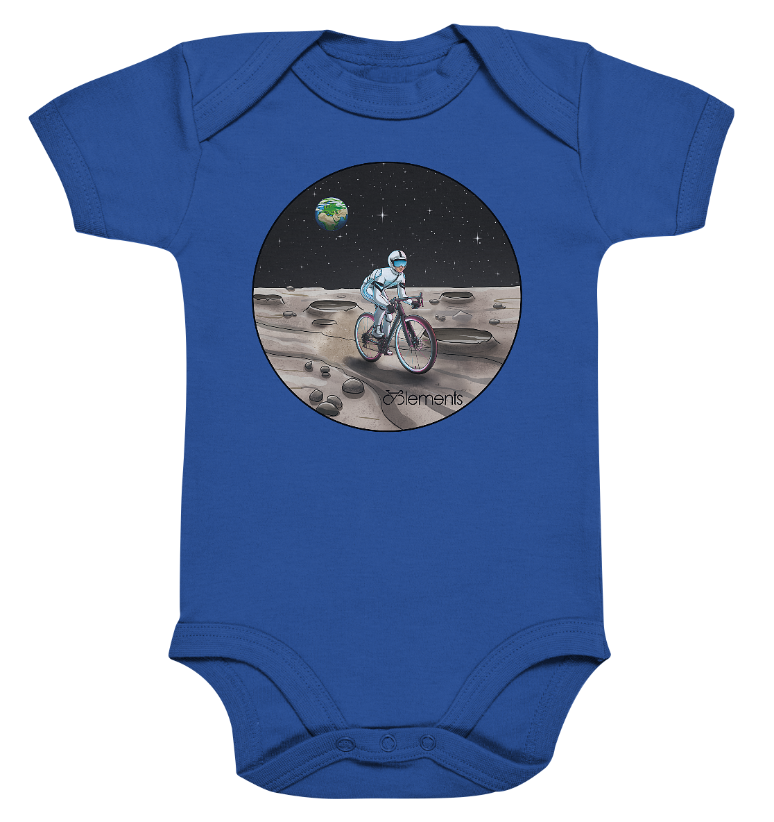 Riding to the Moon  - Organic Baby Bodysuite - Cyclements