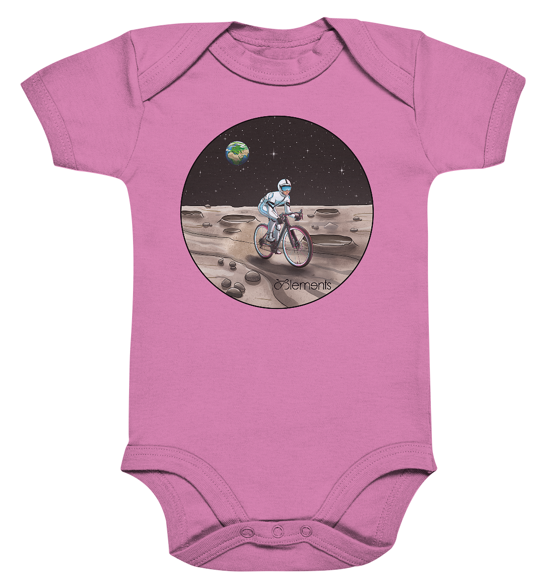 Riding to the Moon  - Organic Baby Bodysuite - Cyclements