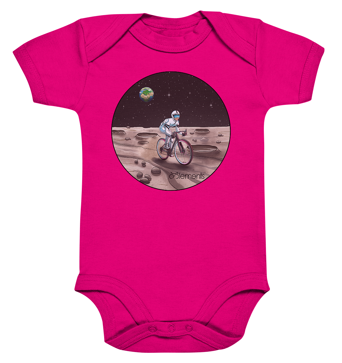 Riding to the Moon  - Organic Baby Bodysuite - Cyclements