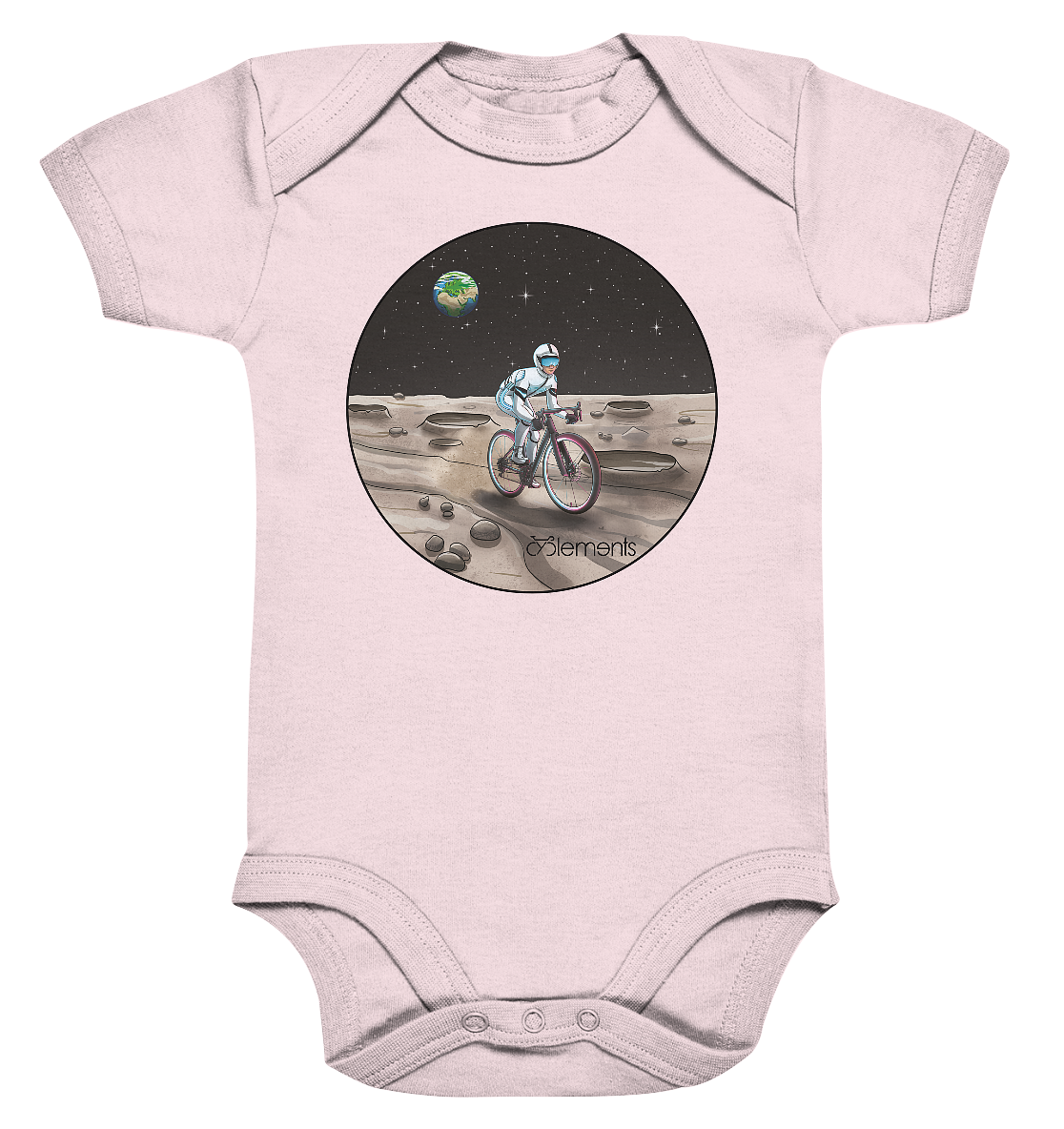 Riding to the Moon  - Organic Baby Bodysuite - Cyclements