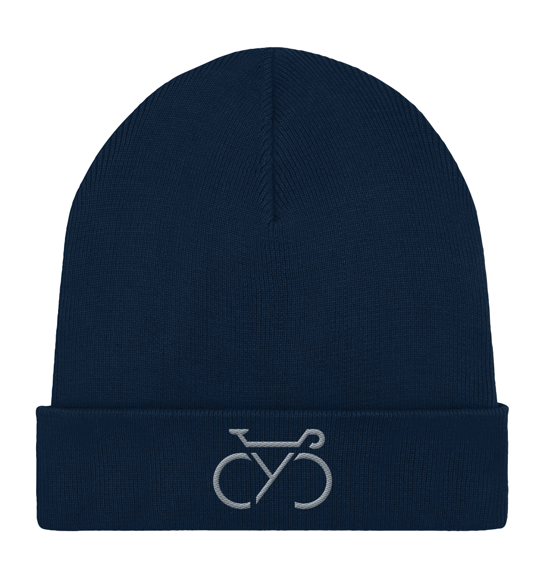 Bestickte CYC Organic Rib Beanie silber