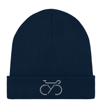 Bestickte CYC Organic Rib Beanie silber