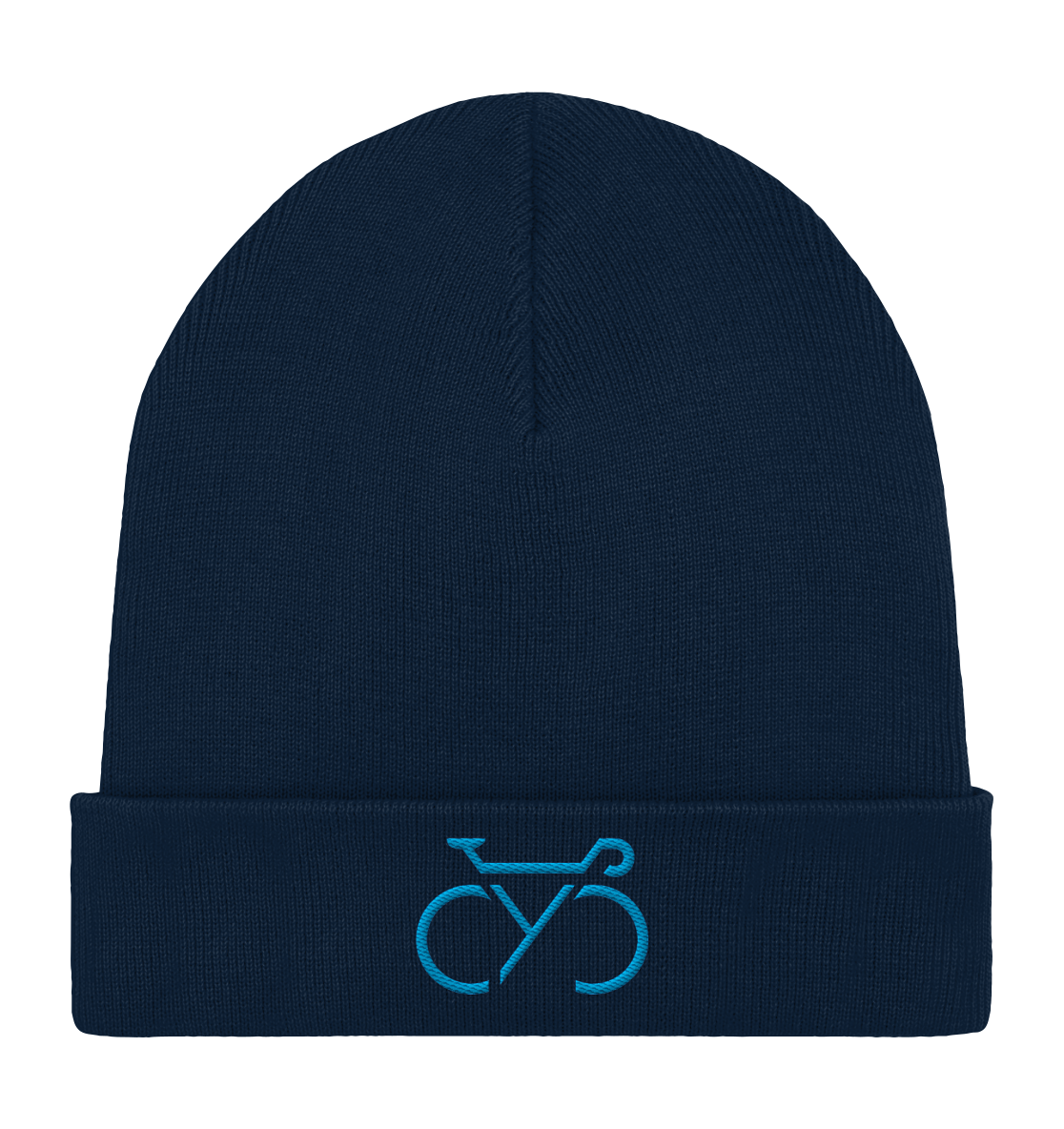 Bestickte CYC Organic Rib Beanie blue