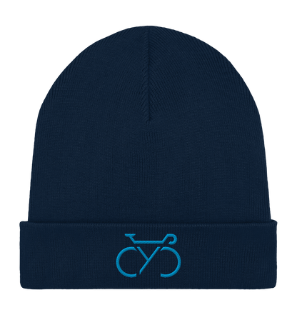 Bestickte CYC Organic Rib Beanie blue