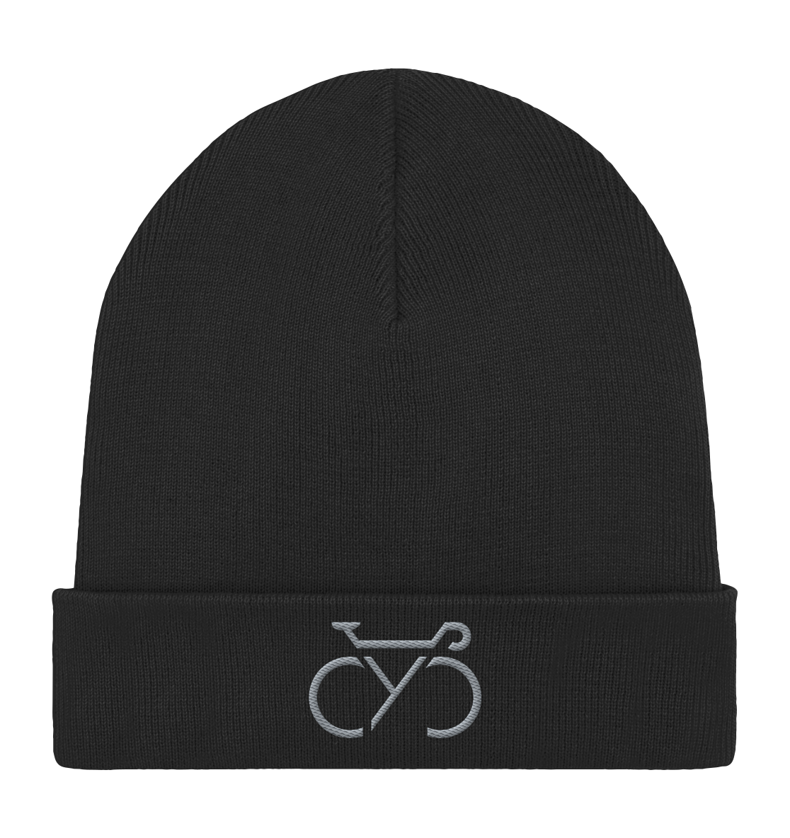 Bestickte CYC Organic Rib Beanie silber