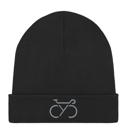 Bestickte CYC Organic Rib Beanie silber