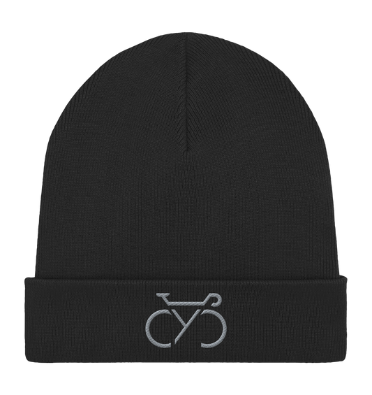 Bestickte CYC Organic Rib Beanie silber