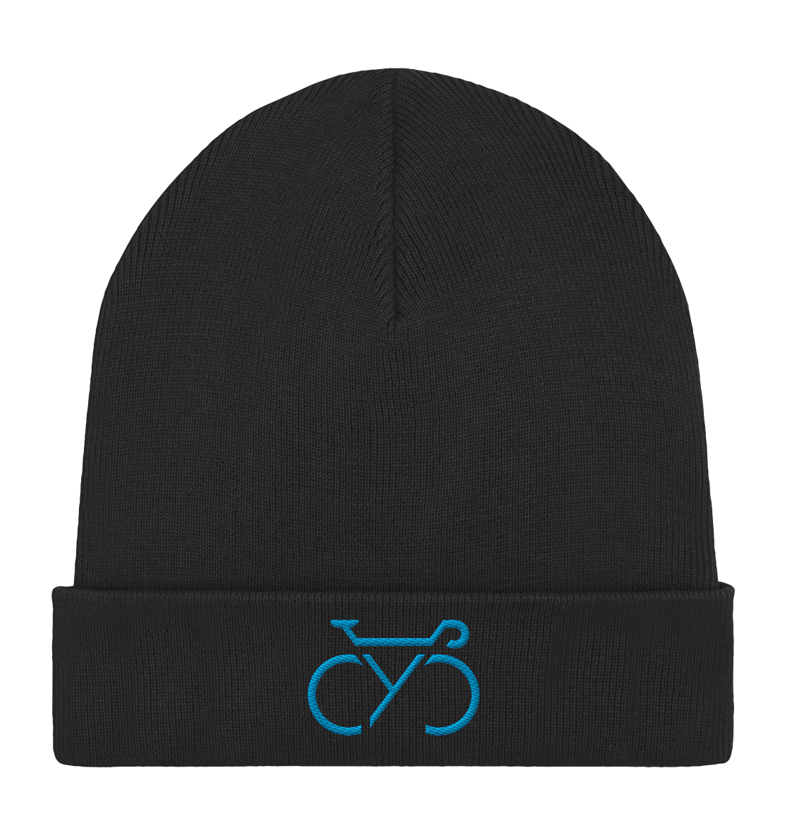 Bestickte CYC Organic Rib Beanie blue