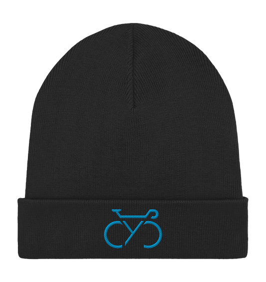 Bestickte CYC Organic Rib Beanie blue