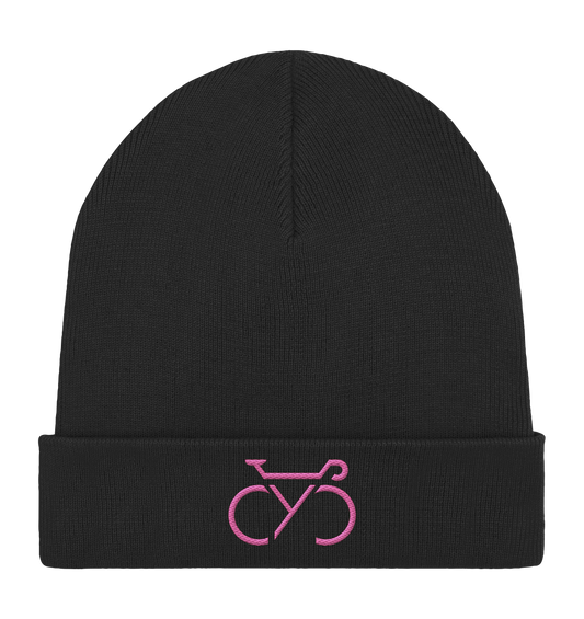 Bestickte CYC  Cap pink - Organic Rib Beanie