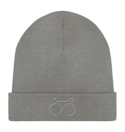 Bestickte CYC Organic Rib Beanie silber