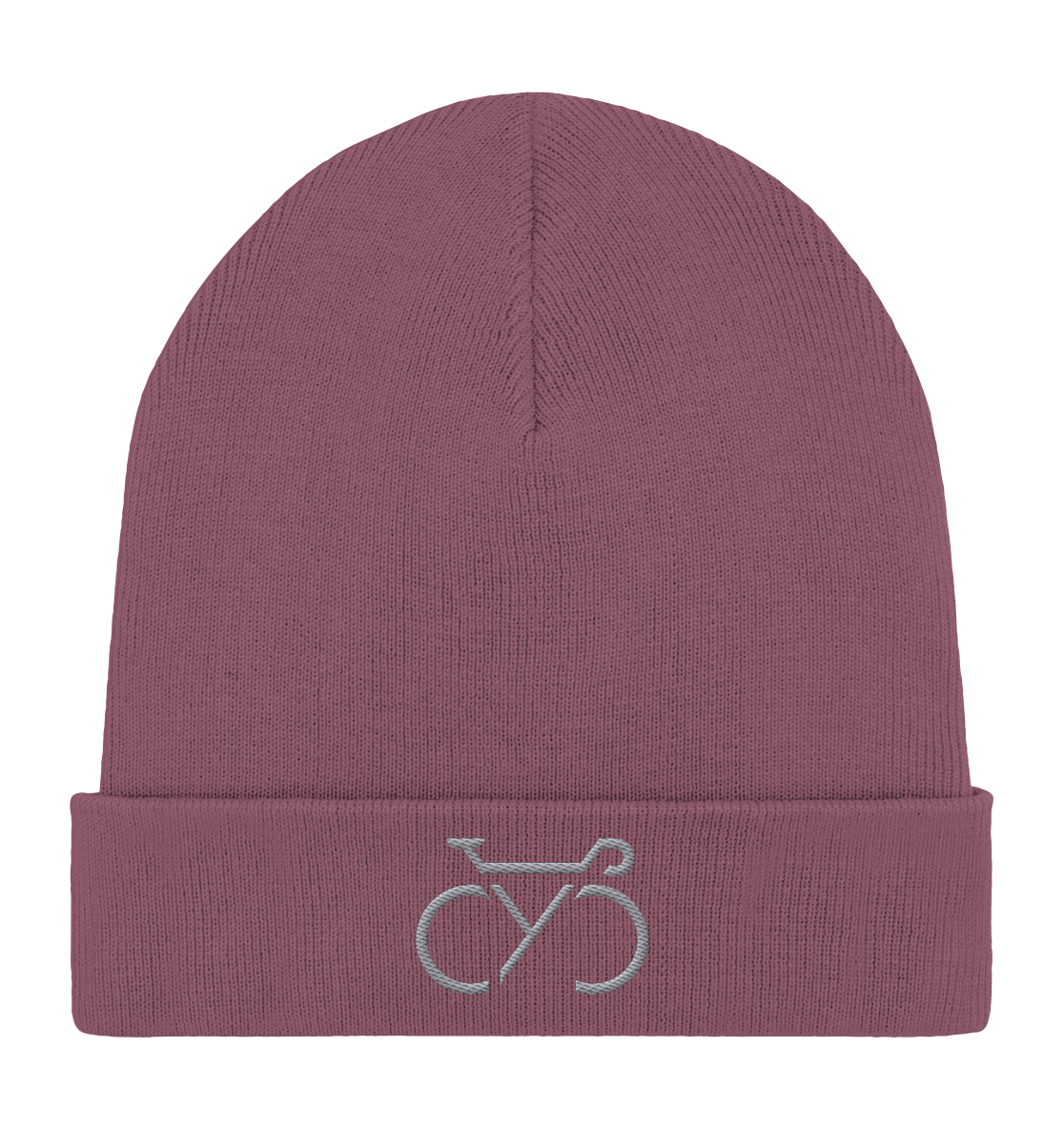 Bestickte CYC Organic Rib Beanie silber