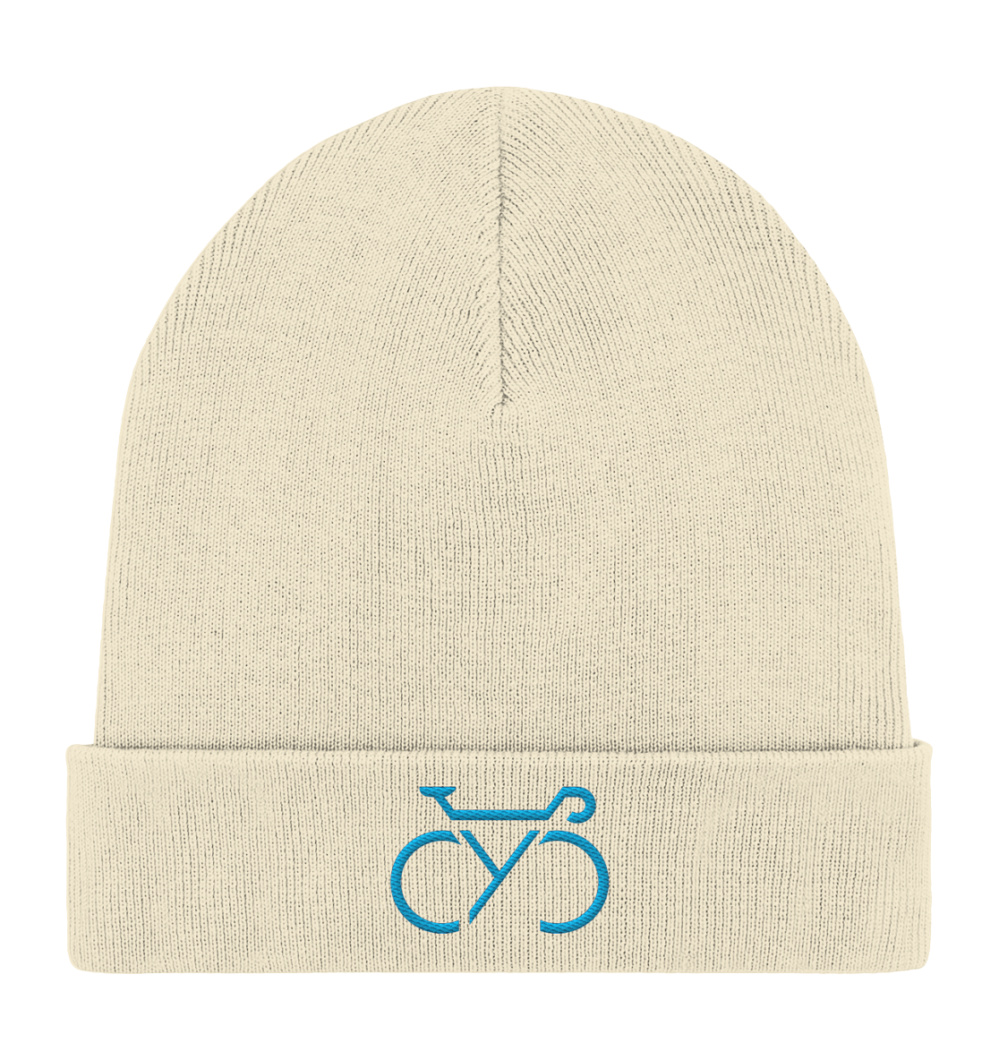 Bestickte CYC Organic Rib Beanie blue