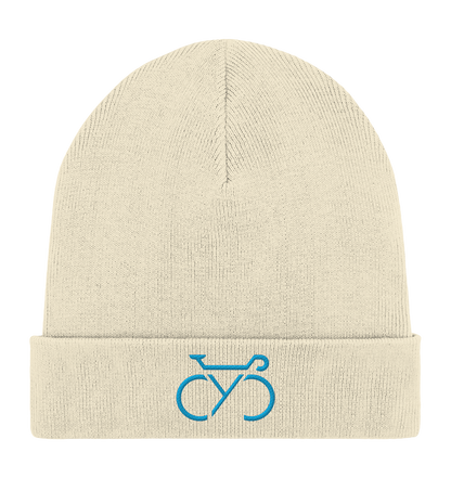 Bestickte CYC Organic Rib Beanie blue