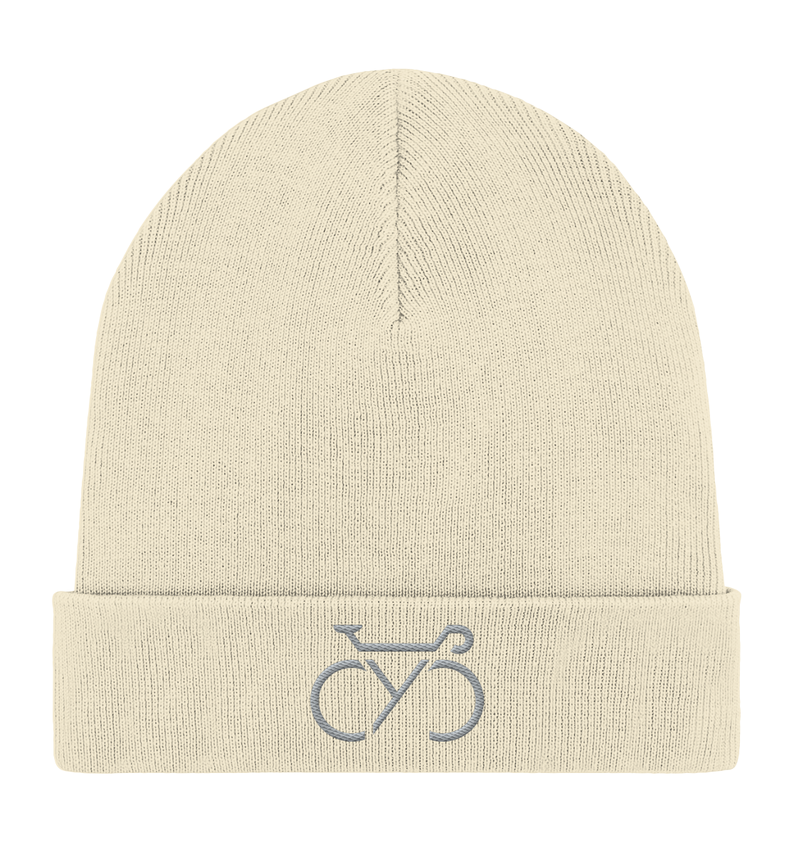 Bestickte CYC Organic Rib Beanie silber