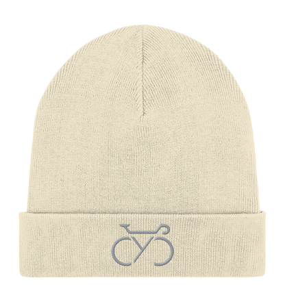 Bestickte CYC Organic Rib Beanie silber