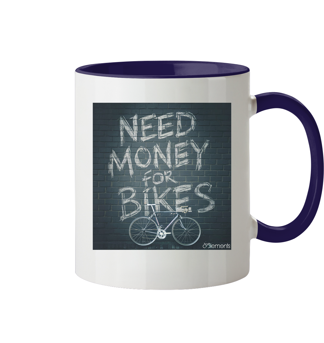 need money for bikes - Tasse zweifarbig - Cyclements