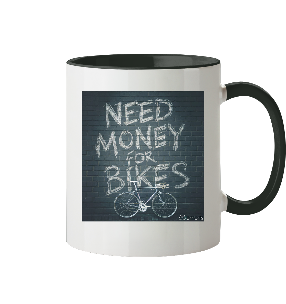 need money for bikes - Tasse zweifarbig - Cyclements