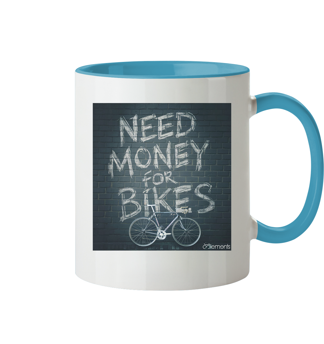 need money for bikes - Tasse zweifarbig - Cyclements