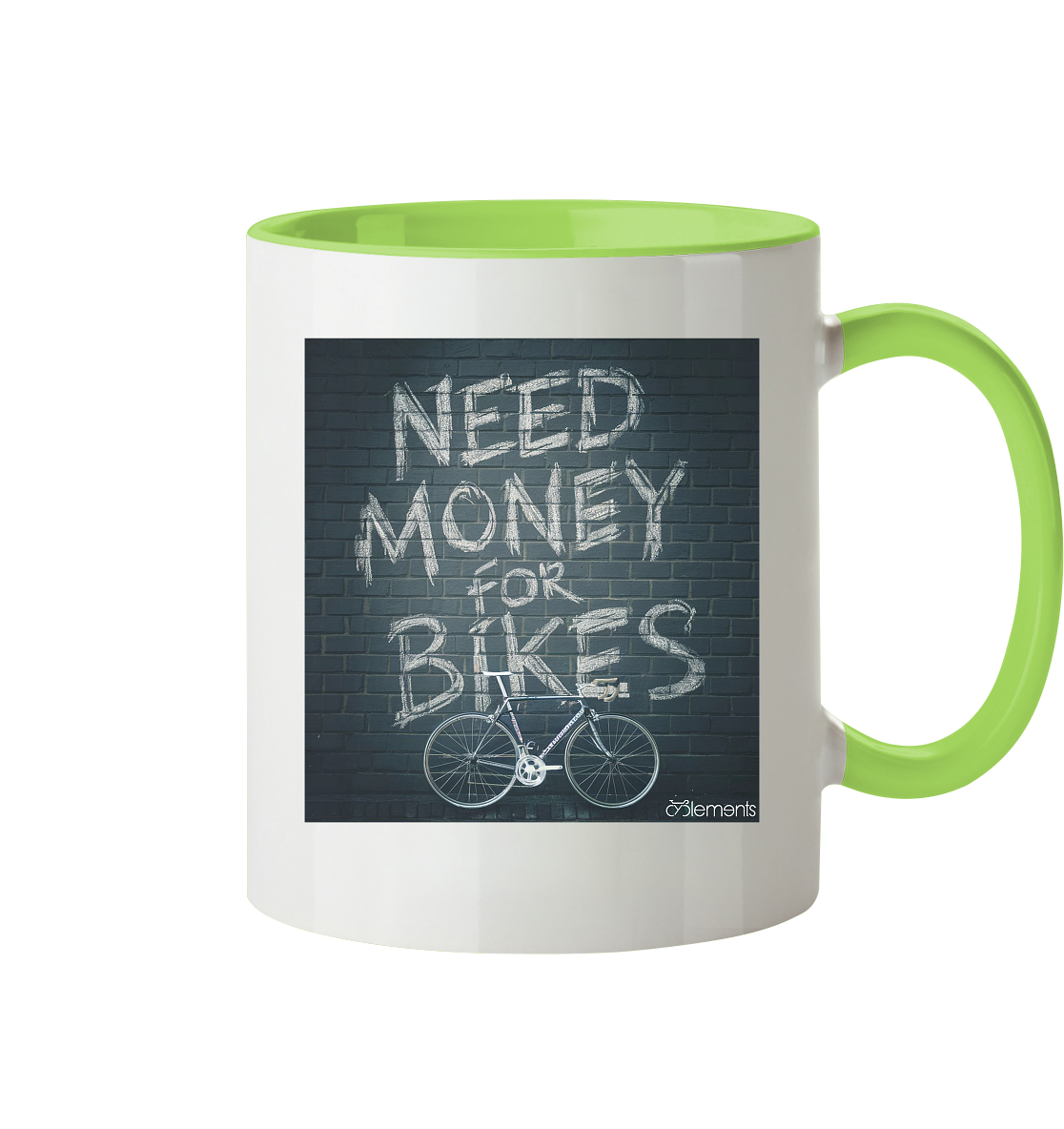 need money for bikes - Tasse zweifarbig - Cyclements